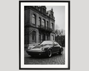 Car Poster, Photography Prints, Porsche Wall Art, Wall Poster, Black and White Wall Art, Museum Quality Photography Poster