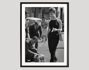 Audrey Hepburn Print, Photography Prints, Audrey Hepburn, Retro Poster, Black and White Wall Art, Museum Quality Photography Poster