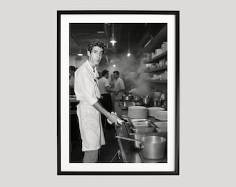 Anthony Bourdain, Photography Prints, Head Chef, Cooking Poster, Kitchen Prints, Black and White Wall Art