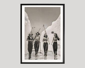 Art mural de ski, tirages de photographie, affiche de ski, impressions d'hiver, art mural noir et blanc, impression d'art, affiche de photographie de qualité musée