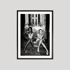 Naomi Campbell Print, Kate Moss Print, Photography Prints, Retro Poster, Black and White Wall Art, Museum Quality Photography Poster