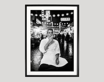 Anthony Bourdain, Photography Prints, Head Chef, Cooking Poster, Kitchen Prints, Black and White Wall Art, Museum Quality Photography Poster