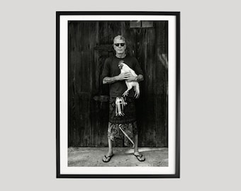 Anthony Bourdain Poster, Black and White Photography Print, Iconic Chef Traveler, Cultural Storytelling, Timeless Kitchen Wall Art