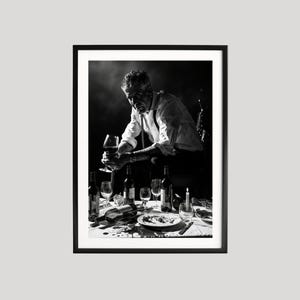 Impression Anthony Bourdain, impressions photo, art mural cuisine, art mural noir et blanc, impressions cuisine, poster photographie de qualité musée
