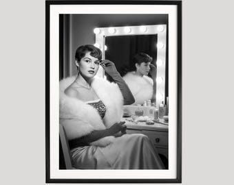 Brigitte Bardot Poster, Fotografie Drucke, Brigitte Bardot Druck, Vintage Kunst, Schwarzweiß-Drucke, Wandkunst Druck Museumsqualität