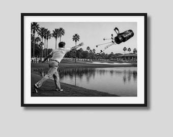 Golf Wall Art Print, Black and White Golf Poster, Vintage Sports Decor, Golf Course Photography, Golfer Gift Artwork