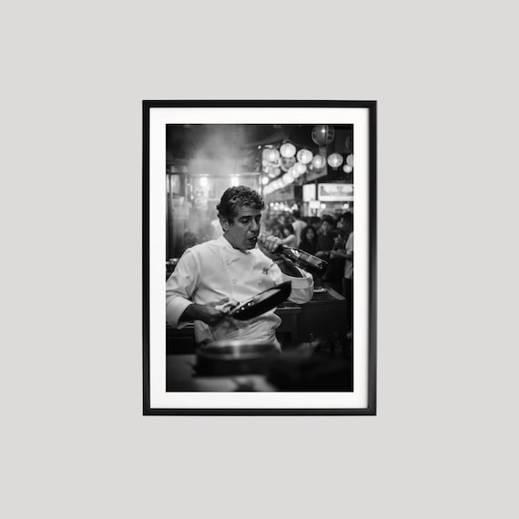 Anthony Bourdain, Photography Prints, Head Chef, Cooking Poster, Kitchen Prints, Black and White Wall Art, Museum Quality Photography Poster