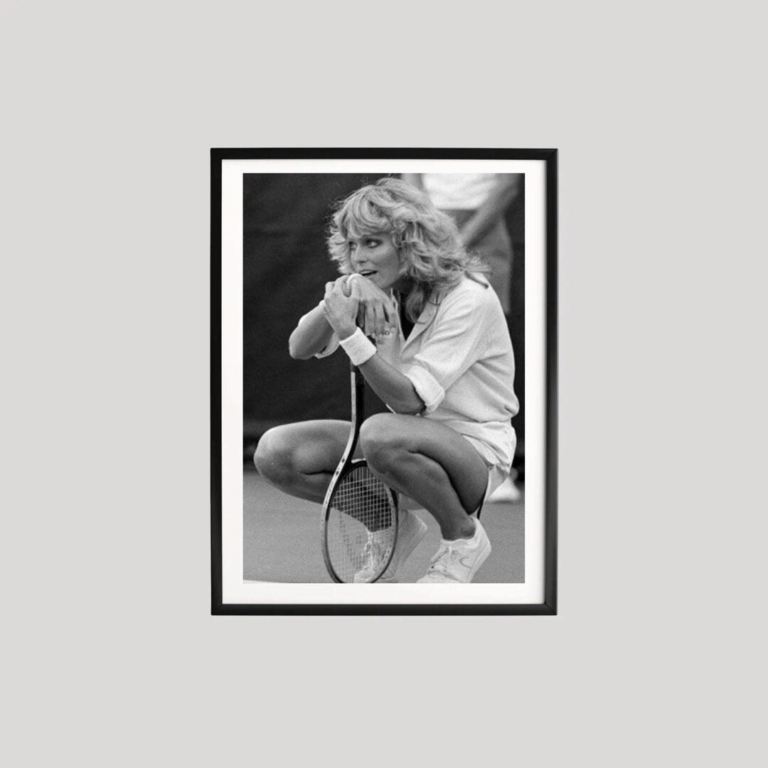 Female Tennis Player Print, Black and White Tennis Moment, Tennis ...