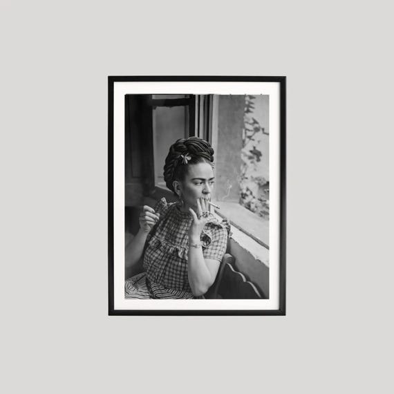 Frida Kahlo Print, Photography Prints, Vintage Poster, Frida Kahlo Art, Retro Poster, Black and White Wall Art, Museum Quality Wall Art