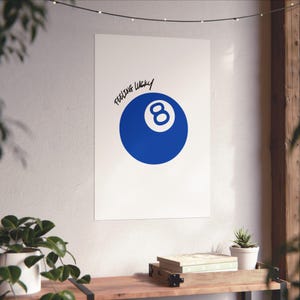 Geluk voelen poster 8-ballen, motiverende kunst aan de muur, woondecoratie, cadeau voor gamers, wanddecoratie kantoor, uniek mangrotdecor