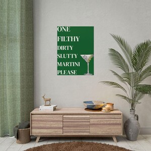 Plakat z rolką Martini Lover, Dekoracja koktajlowa Art Deco, Brudna sztuka ścienna Martini, Prezent miksologiczny, Wydruk na wózku barowym, Znak alkoholu w stylu vintage