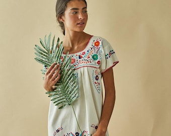 long black dress with embroidered flowers Maya Dress in Rose by Sigrid Olsen – Catherine Campbell main image 1