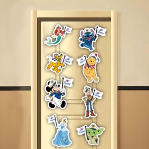Personalized All Characters Disney Cruise Magnet, Mickey and Friends, Disney Family Cruise Trip 2025 Magnets For Cruise Ship Stateroom Door