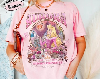Vintage Disney Törnrosa T-shirt, Retro Aurora Prinsessa T-shirt, WDW Disneyland Familjesemester Julklapp, Disneyland Resekläder