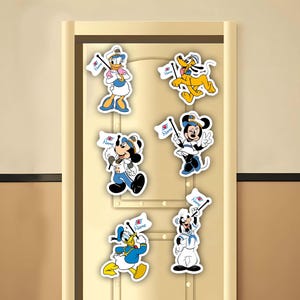 Personalized Mickey and Friends Disney Cruise Line Magnet, Disney Family Cruise Trip 2025 Inspired Magnets For Cruise Ship Stateroom Door