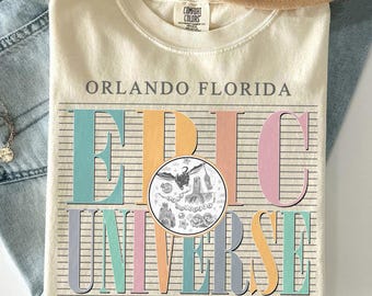 Vintage Epic Universe est. 2025-skjorta, familjeuniversum parkutflykt-skjortor, retro Walt Disney World-skjorta, Orlando Park Epic Universe-skjortor