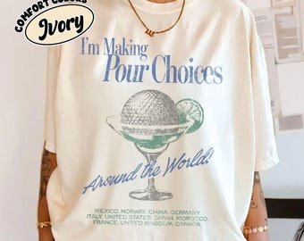 Camiseta retro de Disney Epcot "Estoy tomando malas decisiones alrededor del mundo", camiseta de Disney Epcot, camiseta del tour mundial de Epcot, camiseta a juego para la familia Disney.