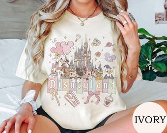 Comfort Colors Disneyland Castle Shirt, Mickey and Friends Tee, Disney Family Vacation 2026, Retro Disney World T-shirt, Disney Trip Women