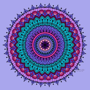 Página para colorear de mandalas n.° 7 / Imprimible y digital (PDF y PNG) / Arte de atención plena para adultos y adolescentes
