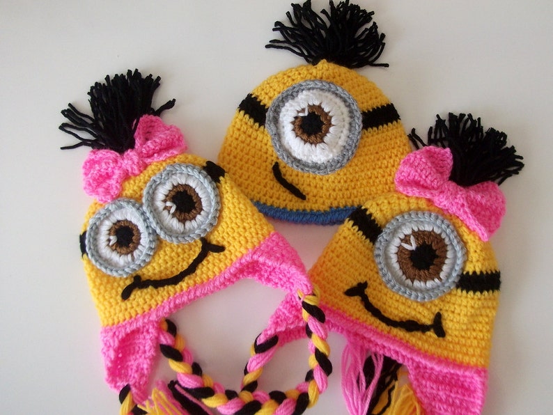 Crochet Girl Minion Hatfull or Half Etsy