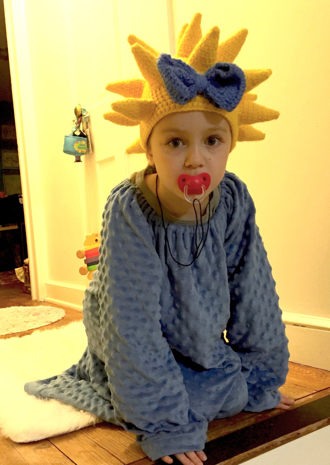 Crochet Maggie Simpson Costume-crochet Maggie Simpson Wig-halloween Costume  Ideas-night Costumes 