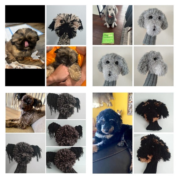 Personalized Custom Golf Head Covers crochet Poodle Dog club Head Covers labradoodle Golf Cover or Hand Puppet crochet Dog Puppet golf Sock Etsy