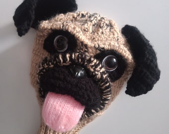 Crochet Pug Dog Golf Club Cover