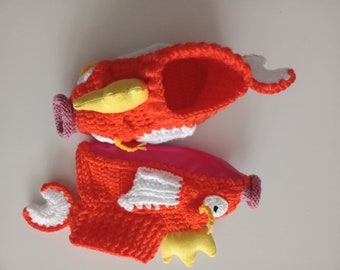 Magikarp Inspired Slippers for children-Home Slippers-children, teens,renard,Winter Warm -Unisex Funny Chunky Crochet