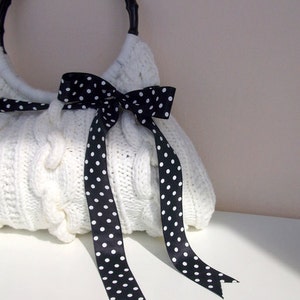 SALE SALE Hand Knit off white Handbag, ready to ship image 1