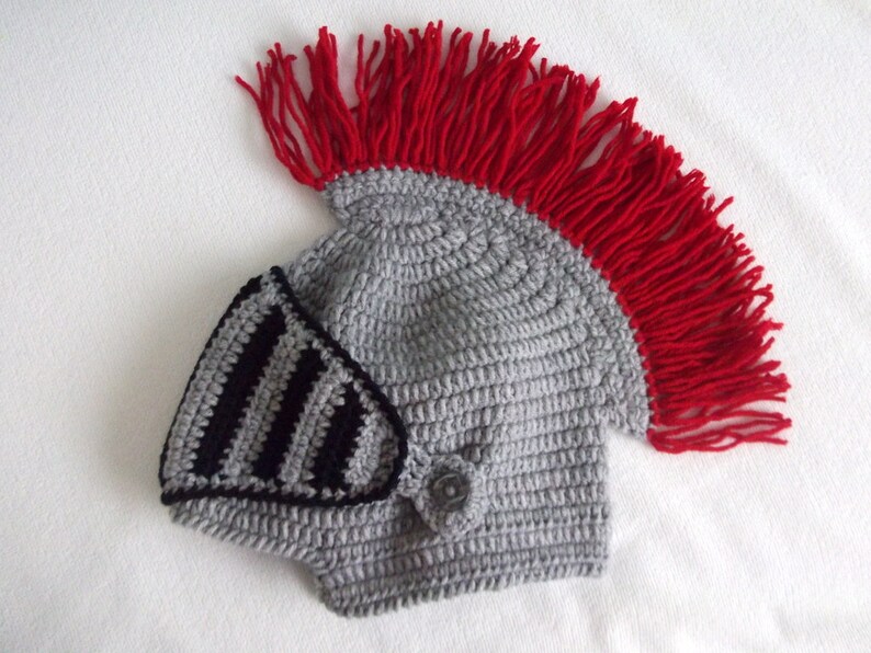 Crochet Knight Hat with fringe GladiatorMedieval knight Etsy