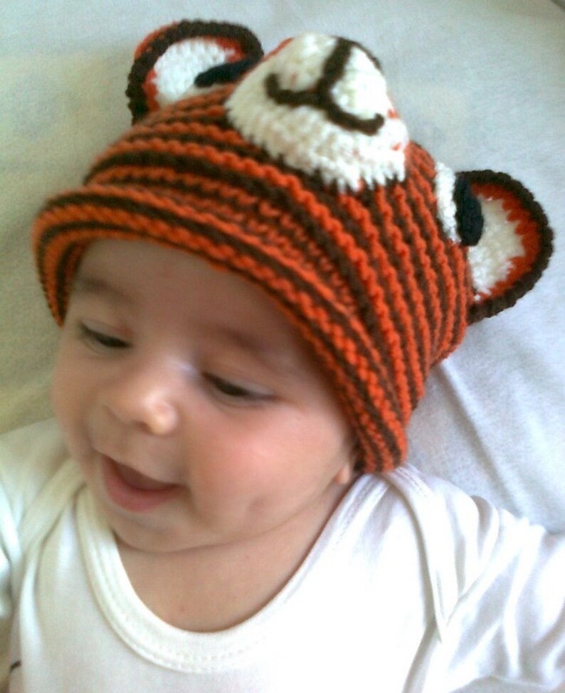 Tiger Hat Knitting Baby Hat for Baby or Toddlerboy Etsy
