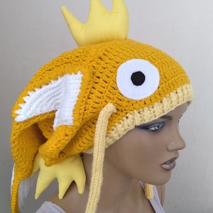 Yellow or Orange Magikarp inspired crochet hat,Magikarp  Hat,fish crochet hat