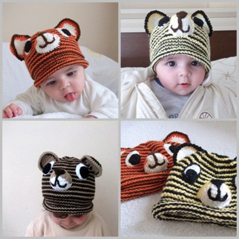 Tiger Hat Knitting Baby Hat for Baby or Toddlerboy Etsy