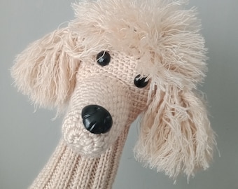 Personalized Custom Golf Head Covers, Cavachon dog Head Covers,labradoodle dog golf cover or hand puppet,Crochet standard poodle dog puppet