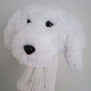 Bespoke Crochet Dog Golf Club,Cavachon dog club driver Head Covers,labradoodle dog golf cover or hand puppet,poodle dog puppet,Golf Sock image 8