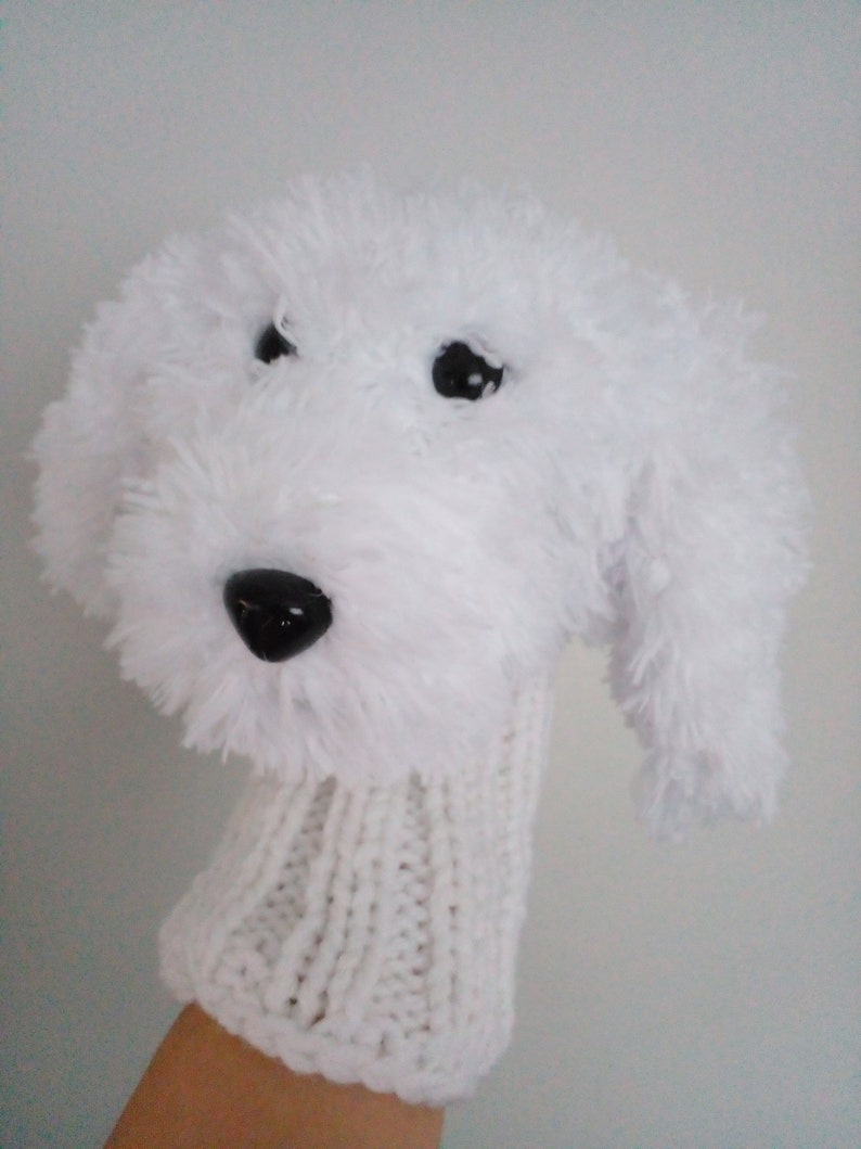Bespoke Crochet Dog Golf Club,Cavachon dog club driver Head Covers,labradoodle dog golf cover or hand puppet,poodle dog puppet,Golf Sock image 8