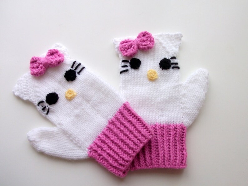 Knitting Kitty MittenKnitting Kitty glovesfor girl Baby or Etsy