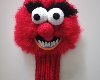 Crochet Animal GOLF Club Head Cover,golf club covers or hand puppet,Animal Muppet fan Golf club Cover,Golf Sock