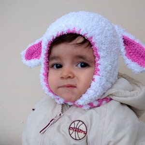 Cyber monday-Little Lamb Hat For Her,Photo Prop, for Baby or Toddler-Baby Girl or Boy Hat image 5