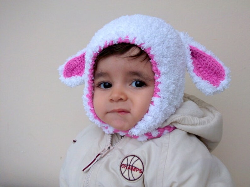 Cyber monday-Little Lamb Hat For Her,Photo Prop, for Baby or Toddler-Baby Girl or Boy Hat image 5