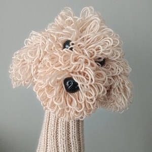 Crochet poodle dog Golf Club Cover,Personalized Head Covers,Golf Head Covers, poodle dog golf clup cover or knit Puppet,dog puppet,Golf Sock