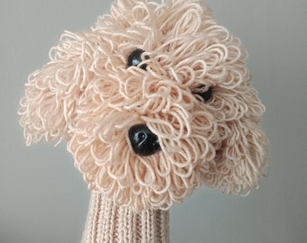 Crochet poodle dog Golf Club Cover,Personalized Head Covers,Golf Head Covers, poodle dog golf clup cover or knit Puppet,dog puppet,Golf Sock