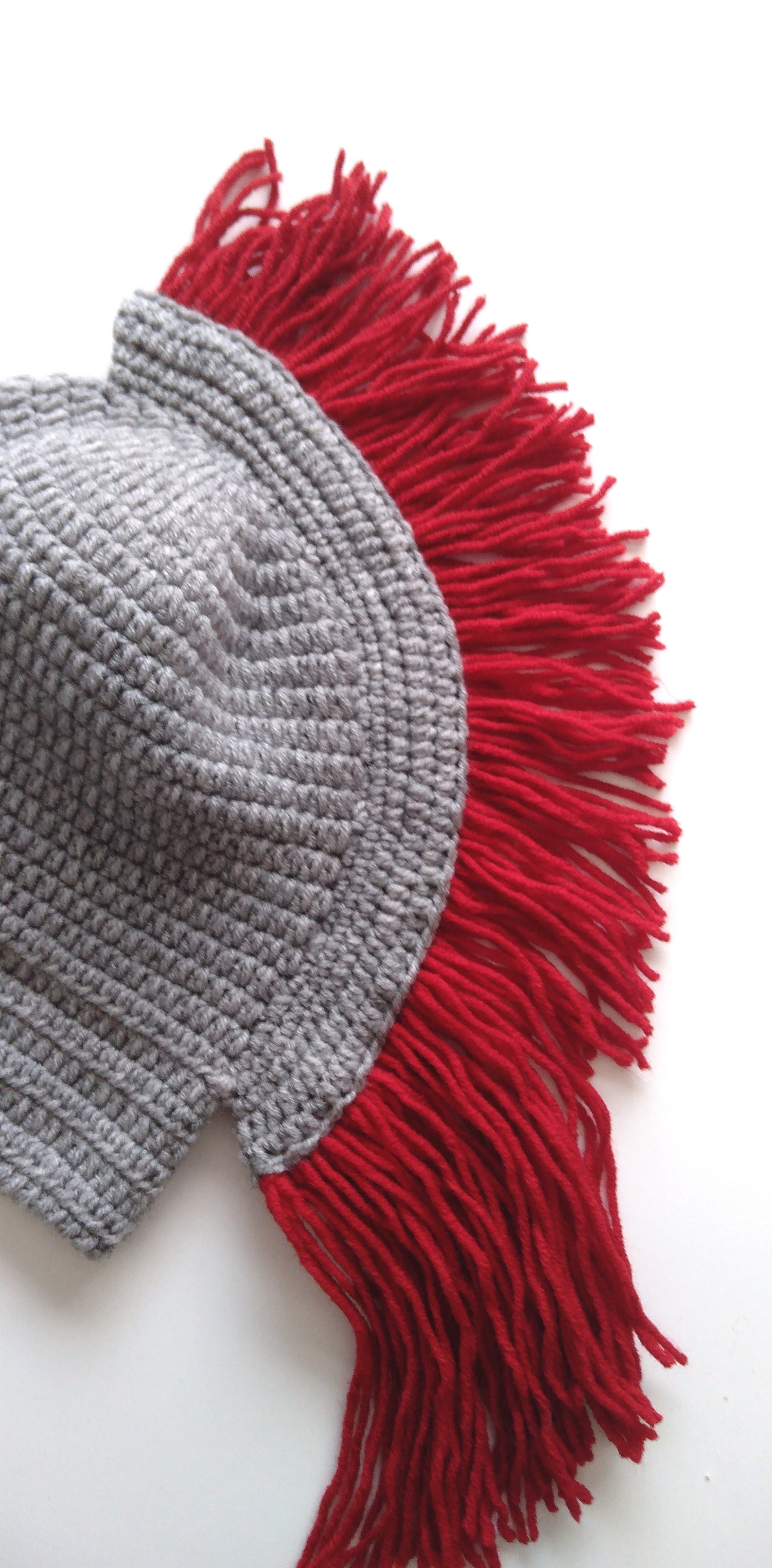 Crochet Knight Hat With Fringe gladiatormedieval Knight Etsy