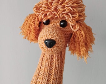 Crochet Golf Head Covers,Poodle dog driver covers,golf cover or hand puppet,Crochet poodle dog puppet
