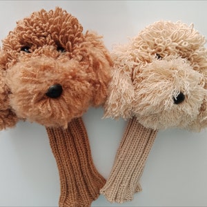 Crochet Personalized Head Covers,Crochet poodle dog Golf Club Cover,Golf Sock  ,poodle dog golf clup cover or knit Puppet,dog puppet