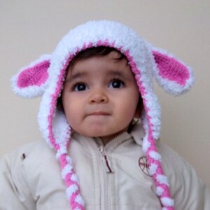 Cyber monday-Little Lamb Hat For Her,Photo Prop, for Baby or Toddler-Baby Girl or Boy Hat image 2