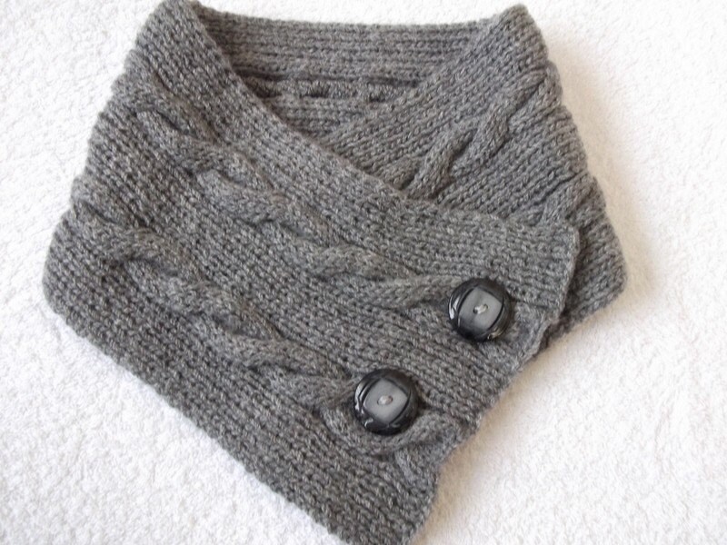 UNISEX Gray cowl / neck warmer / hand knit neck warmers Etsy