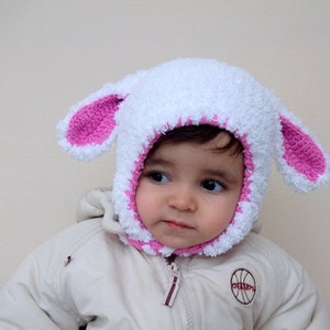 Cyber monday-Little Lamb Hat For Her,Photo Prop, for Baby or Toddler-Baby Girl or Boy Hat image 3