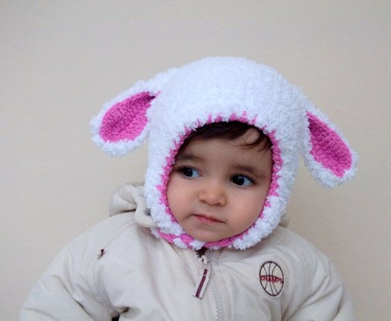 Cyber monday-Little Lamb Hat For Her,Photo Prop, for Baby or Toddler-Baby Girl or Boy Hat image 3