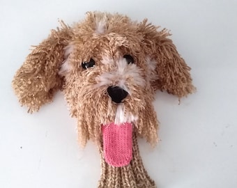 Personalized Custom Golf Head Covers,Crochet Mini goldendoodle dog,Club Head Covers,dog golf cover or hand puppet,Crochet dog puppet